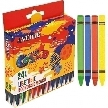 Мелки восковые deVENTE Cosmo 24цв, короб. с европодвесом арт.8077816