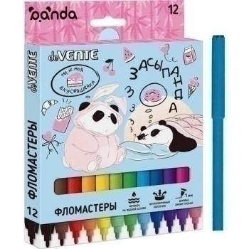Фломастеры deVENTE 12 цв. в картонной упаковке Panda, арт. 5081127