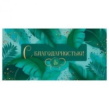 Конверт для денег 84*168мм Открытая планета С благодарностью, лак арт.15.11.01881