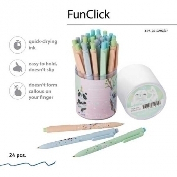 Ручка шариковая автоматическая Bruno Visconti FunClick. Милота зашкаливает, 0,7мм, корпус ассорти,синяя арт.20-0297/01