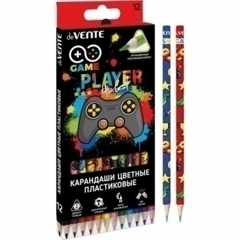 Карандаши deVENTE 12цв Game 2М, трехгранные, пластиковые арт.5022126 Карандаши deVENTE 12цв Game 2М, трехгранные, пластиковые арт.5022126