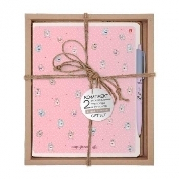 Набор подарочный  Хомячки.Паттерн, 2 тетради 48л + шар. ручка Bruno Visconti  арт.7-48-569-2/2