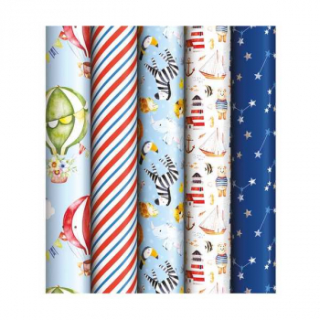 Бумага подарочная 70*100см, Забавные питомцы в рулонах, 90 г/м2, 1 лист, глянцевая, ассорти арт.М100_46619