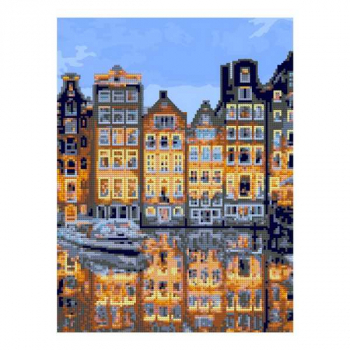Алмазная мозаика LORI 30*40см Тихий Амстердам (частичное заполнение, без деревянного подрамника) арт.Ам-059
