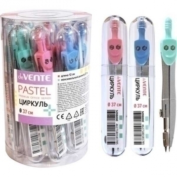 Циркуль deVENTE Pastel в пластиковом футляре, цвета пастельные ассорти арт.5098000 Циркуль deVENTE Pastel в пластиковом футляре, цвета пастельные ассорти арт.5098000