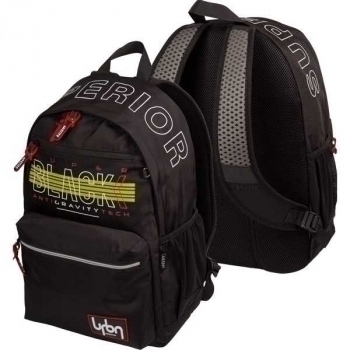 Рюкзак deVENTE подростковый 44х31х20 Super BLACK (19 л) 1 отделение на  молнии, 4 кармана, текстиль арт.7032366