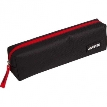 Пенал мягкий прямоугольный 210х60х40 deVENTE Black, текстиль, на молнии, черный с красным арт.7029324