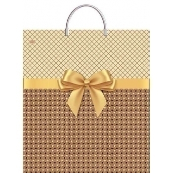 Мешок 44х40см ПВД 100мкм с пластиковой ручкой, Золотистый  арт.н00195375