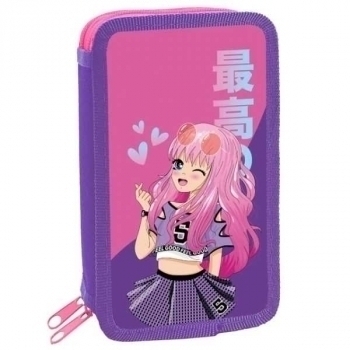 Пенал п/э 2-отдел. малый 190х110 арт.ПКТ 11-20 Аниме Тянка