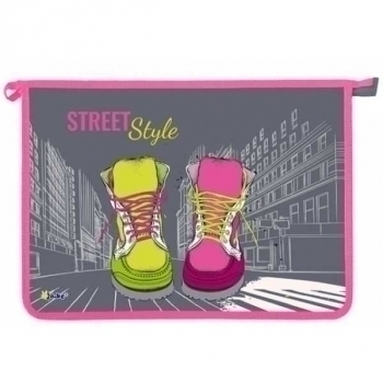 Папка д/тетр. А4 на молнии арт.ПТ-83 Яркие кеды