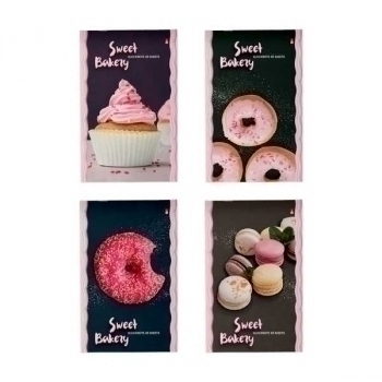 Блокнот А5 40л на скрепке Донат рулит! в клетку, ассорти 4 вида арт.3-40-711