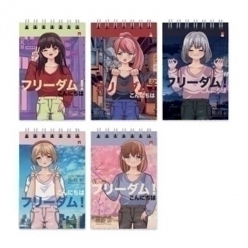 Блокнот А7 40л на гребне  ANIME.FREEDOM в клетку, ассорти 5 видов арт.3-40-728