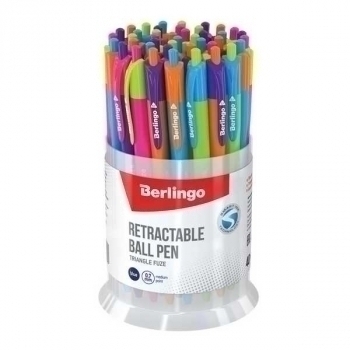 Ручка шариковая автоматическая Berlingo Triangle Fuze RT синяя, 0,7мм, трехгранный корпус, асс-ти арт.CBm_07732