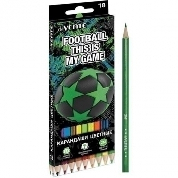 Карандаши deVENTE 18цв Football 2М, шестигранные, в картонной уп. арт.5023321