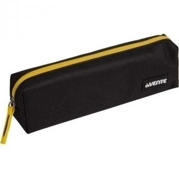 Пенал мягкий прямоугольный 210х60х40 deVENTE Black, текстиль, на молнии, черный с желтым арт.7029326