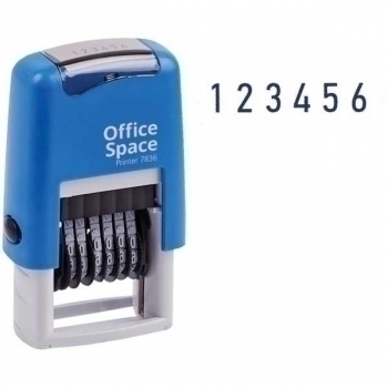 Штамп-нумератор мини автомат OfficeSpace, 3мм, 6 разрядов, пластик арт.BSt_40501 Штамп-нумератор мини автомат OfficeSpace, 3мм, 6 разрядов, пластик арт.BSt_40501
