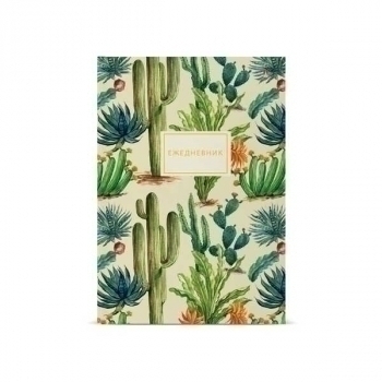 Ежедневник А5 134*207 мм, недатир. Альт клетка Солнечный кактус, 256 стр, глянцевая ламинация арт.3-025/23