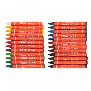 Карандаши восковые 24 цв. KOH-I-NOOR треугольные 8,2мм в карт. уп. арт.8274024010KS