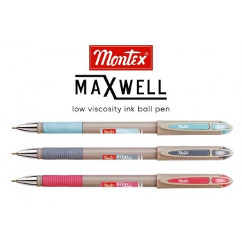 Ручка Montex шариковая Maxwell с син. cтержнем, пласт. корпус, грип, с колпачком, корпус асс-ти арт.Maxwell Ручка Montex шариковая Maxwell с син. cтержнем, пласт. корпус, грип, с колпачком, корпус асс-ти арт.Maxwell