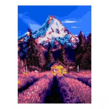 Алмазная мозаика LORI 30*40см Лавандовое поле (частичное заполнение, без деревянного подрамника) арт.Ам-026