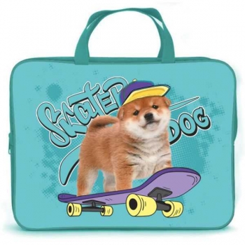 Папка А4 с ручками, на молнии, ткань, с широкой боковиной 350х265х80мм  арт.ПМД 4-20 Skater dog Папка А4 с ручками, на молнии, ткань, с широкой боковиной 350х265х80мм  арт.ПМД 4-20 Skater dog