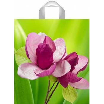 Мешок 44х40см ПВД 75мкм с петлевой ручкой, Цветок арт.н00232645