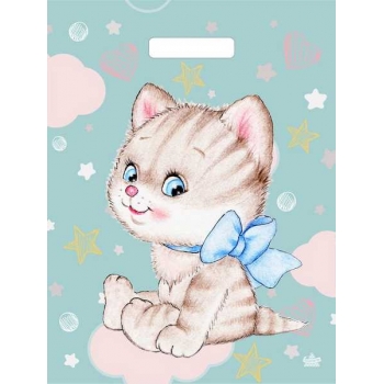 Мешок 45х34см ПНД 33мкм с вырубной ручкой, Милый котенок арт.н00242884