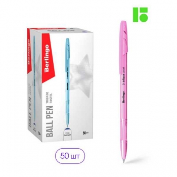 Ручка шариковая Berlingo Tribase Pastel синяя, 0,7мм, корпус ассорти арт.CBp_70942