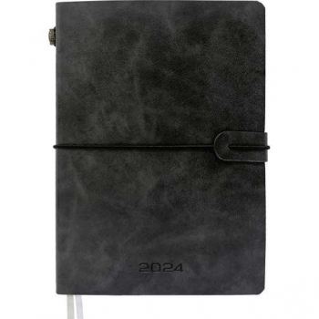 Ежедневник А5 145*205 мм, недатир. deVENTE Saltos 320 стр, крем.бум., мяг.обл , ЧЕРНЫЙ  арт.2234424