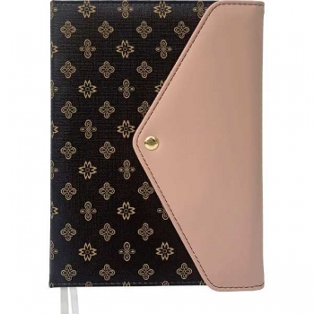 Ежедневник А5 145*205 мм, недатир. deVENTE Selena 320 стр, крем.бум.,тв.обл., КОРИЧНЕВЫЙ с розовым арт.2234433