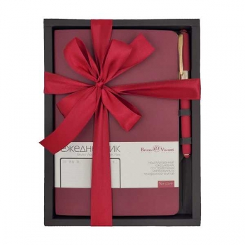 Набор подарочный Bruno Visconti MEGAPOLIS FLEX ежедн-к недат. А5 140*210 мм, 272 стр, бордов+ шар.ручка арт.3-531/02-2