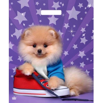 Мешок 45х38см ПВД 60мкм глянцевый с вырубной ручкой, Песик арт.н00242814