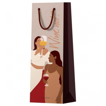 Пакет подарочный 12х36х8,5см MESHU Party, глянцевая ламинация, картонный (для бутылки) арт.MS_52059