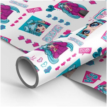 Бумага подарочная 70*100см,  MESHU Super cool в рулонах, 80 г/м2, 1 лист, глянцевая арт.MS_53460