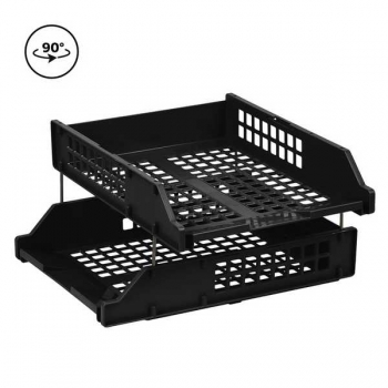 Лоток горизонтальный СТАММ Strong, набор 2 шт., на метал. стержнях, черный арт.ЛТГ-63793 Лоток горизонтальный СТАММ Strong, набор 2 шт., на метал. стержнях, черный арт.ЛТГ-63793