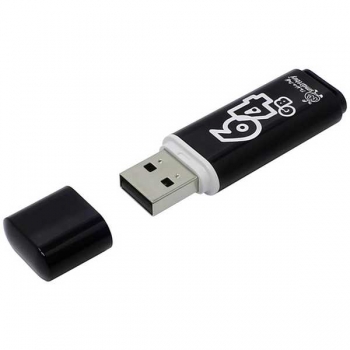 Карта памяти USB (флэш-накопитель) 64Gb Smartbuy Glossy series Black USB 2.0 Flash Drive с колпачком арт.SB64GBGS-K Карта памяти USB (флэш-накопитель) 64Gb Smartbuy Glossy series Black USB 2.0 Flash Drive с колпачком арт.SB64GBGS-K