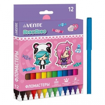 Фломастеры deVENTE 12 цв. в картонной упаковке NicoNico:-), арт. 5081346