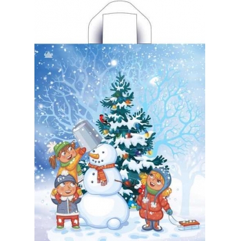 Мешок  новогодний 43,5х38см ПВД 35мкм с петлевой ручкой, Волшебный момент арт.н00246235 Мешок  новогодний 43,5х38см ПВД 35мкм с петлевой ручкой, Волшебный момент арт.н00246235