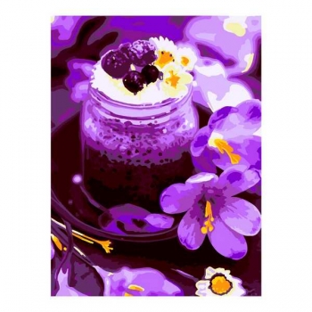 Набор для рисования по номерам, картина 28х38 см Яркий десерт (основа на карт, краски, кисть) арт.Кпн-263