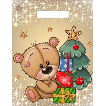 Мешок  новогодний 30х23см ПВД 30мкм с вырубной неукрепленной ручкой, Мишкины подарки арт.н00246129 Мешок  новогодний 30х23см ПВД 30мкм с вырубной неукрепленной ручкой, Мишкины подарки арт.н00246129