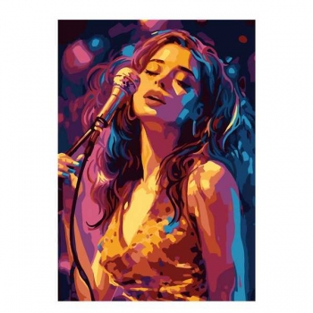 Набор для рисования по номерам, картина 20х28,5 см Вечерний блюз (основа на карт, краски, кисть) арт.Кпн-281