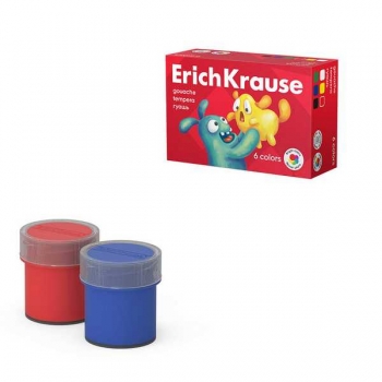 Гуашь ErichKrause Jolly Friends  6 цветов по 20 мл арт.61413 Гуашь ErichKrause Jolly Friends  6 цветов по 20 мл арт.61413
