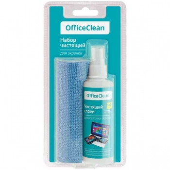Очищающий комплекс OfficeClean для всех типов экранов и мониторов, 100мл, салфетка из микрофибры арт.307371 Очищающий комплекс OfficeClean для всех типов экранов и мониторов, 100мл, салфетка из микрофибры арт.307371