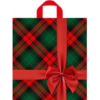 Мешок 44х40см ПВД 75мкм с петлевой ручкой, Бантик на красном арт.н00232644