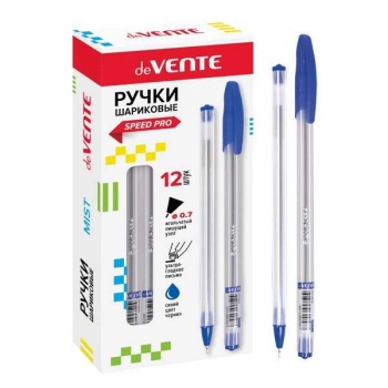 Ручка шариковая deVENTE Mist, 0.7мм, игольч. узел, Speed Pro, полупрозр. корпус, синяя  арт.5073810
