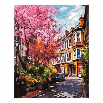 Набор для рисования по номерам, картина 41х51 см Яркий пейзаж (холст на подрамнике, краски, кисть) арт.Рх-154