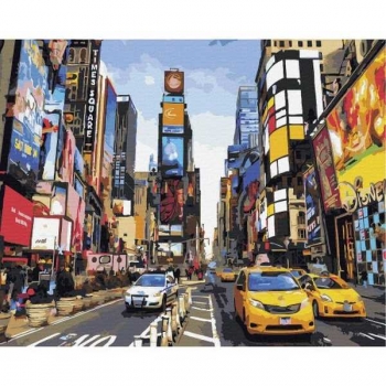 Набор для рисования по номерам, картина 40х50 см Мегаполис (холст на раме,акриловые краски,3 кисти) арт.NP20