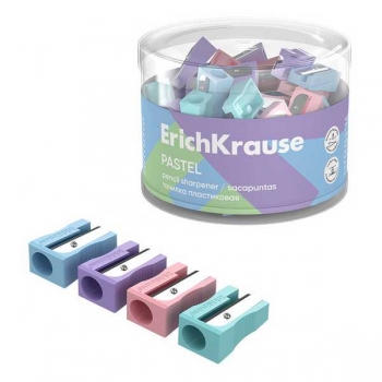 Точилка пластиковая ErichKrause на одно отверстие EasySharp Pastel, ассорти арт.59985