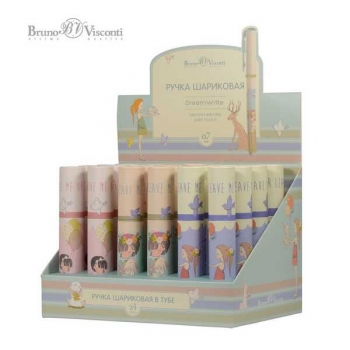 Ручка шариковая Bruno Visconti DreamWrite. Девочка и кролики в карт. тубе, 0,7мм, синяя, 3 вида арт.20-0264/10