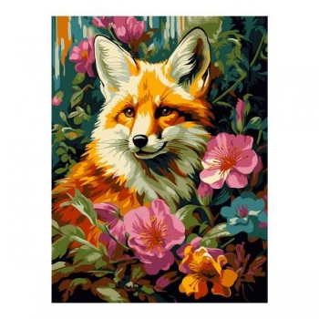 Набор для рисования по номерам, картина 20х28,5 см Лисица (основа на карт, краски, кисть) арт.Кпн-339